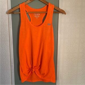 Marika Orange Tie Front Tank Top